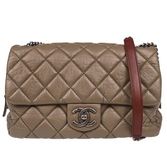 Chanel Brown Calfskin Duo Color Shoulder Bag 195268 - Picture 1 of 11